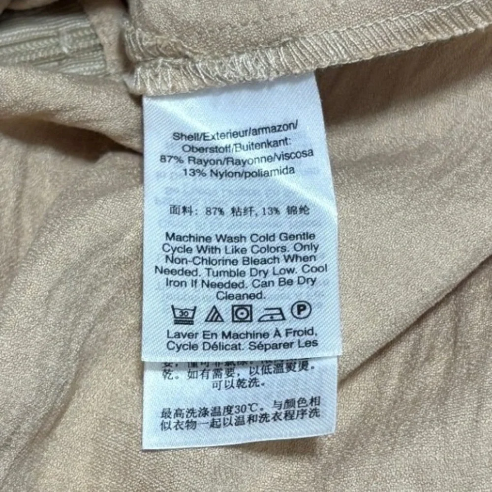 DKNY Organza Cargo Midi Skirt Sandalwood Beige Utility Zip Pockets Work NWT XL